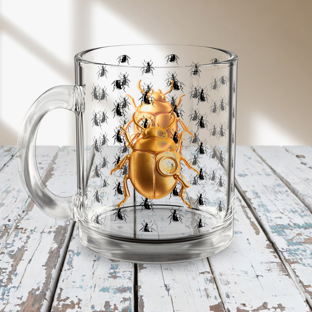 "CREEPY COOL BUG MUG" Glass Mug, 10oz