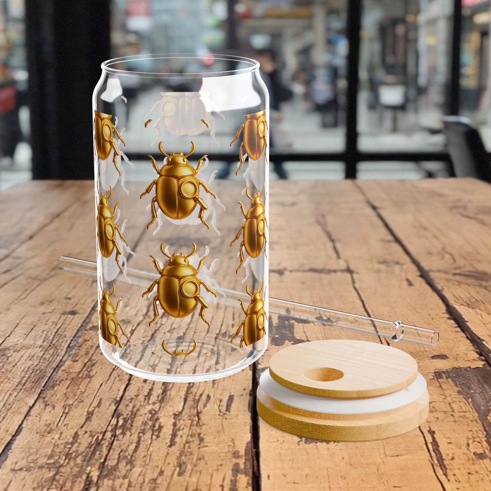 "GOLDEN SWARM" Sipper Glass, 16oz