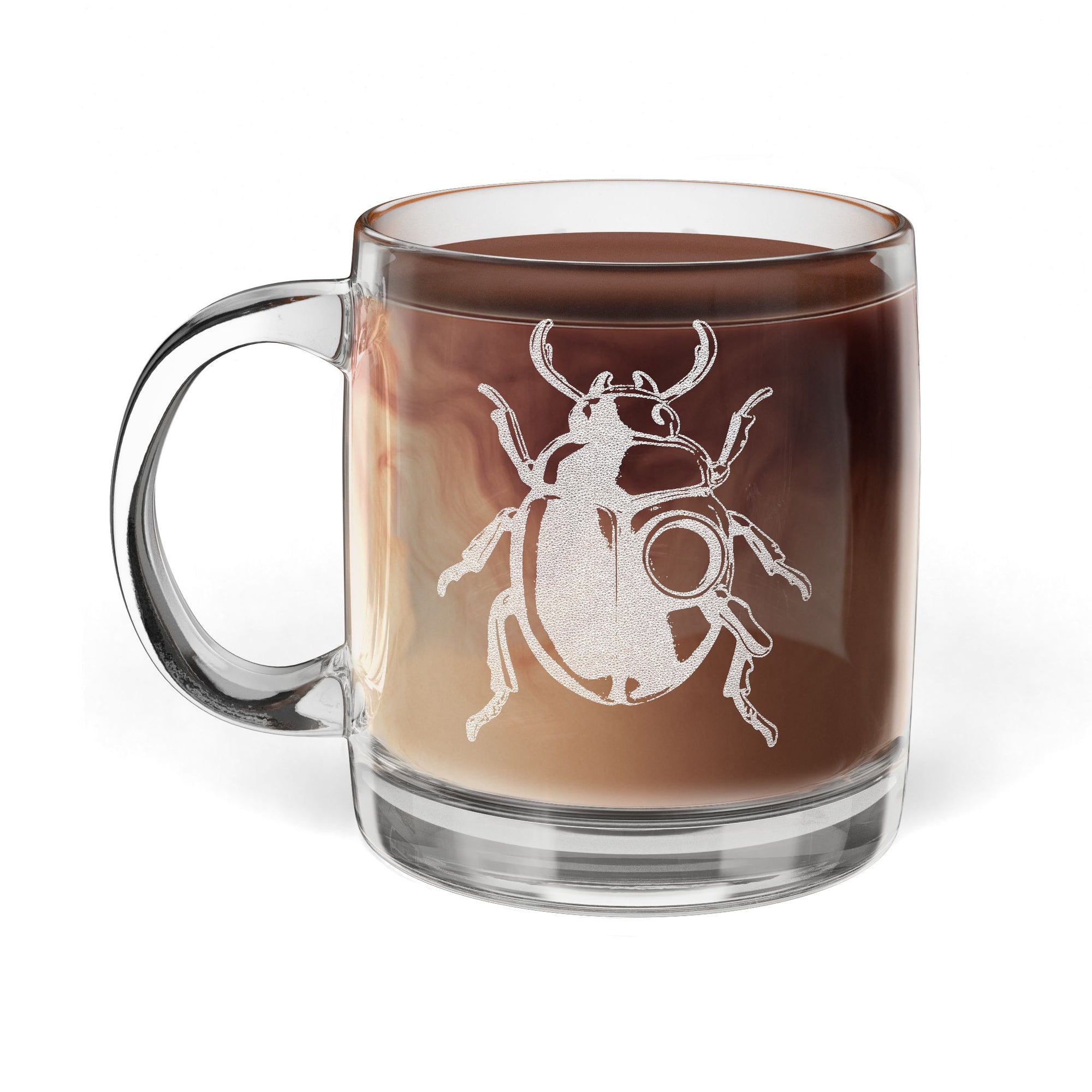 "HIDDEN GEM" Glass Coffee Mug, 12.25oz (Engraving)