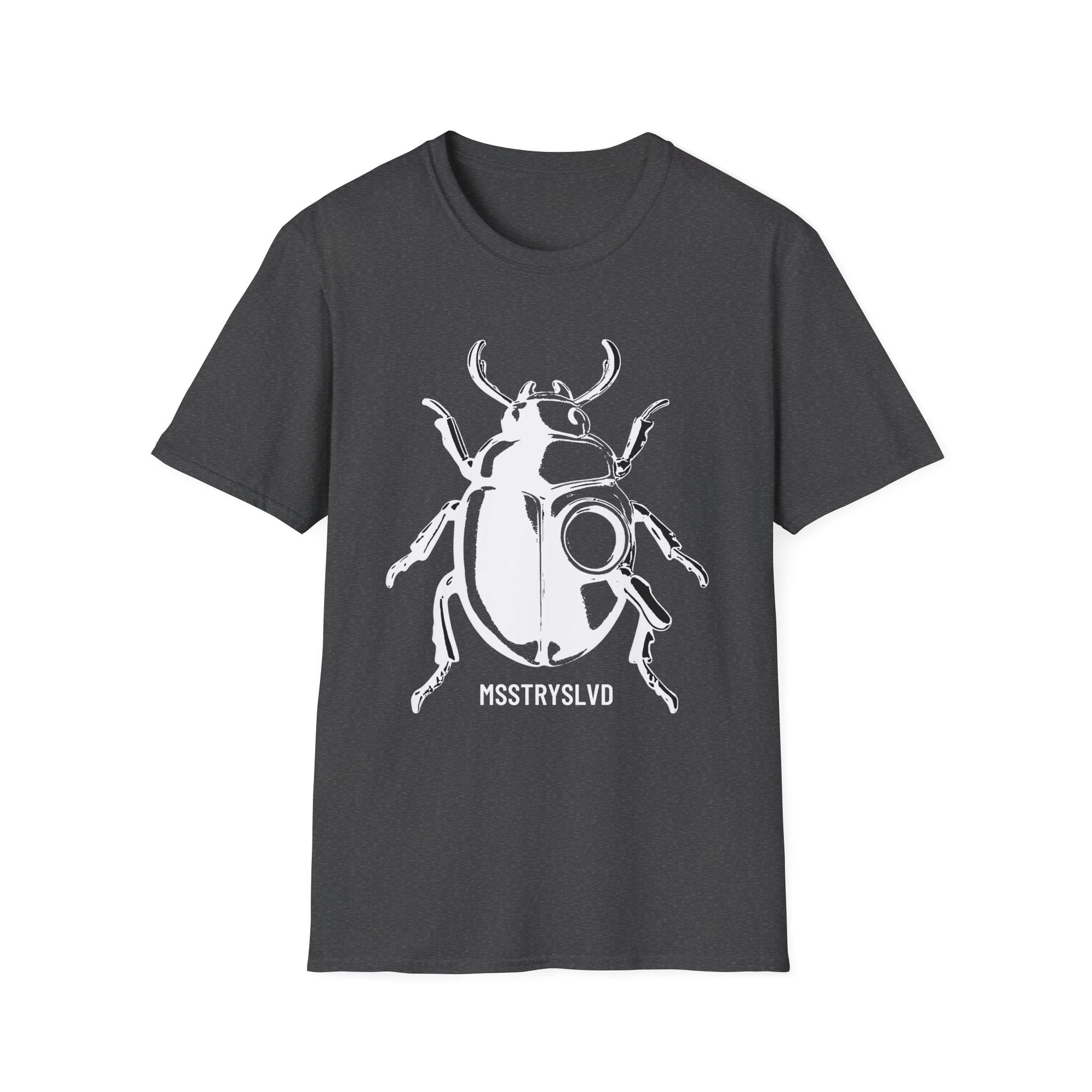 Beetle Graphic T-Shirt – Minimalist Insect Shirt, Nature-Inspired Unisex Tee, Entomology Gift, Aesthetic Bug Design White Graphic