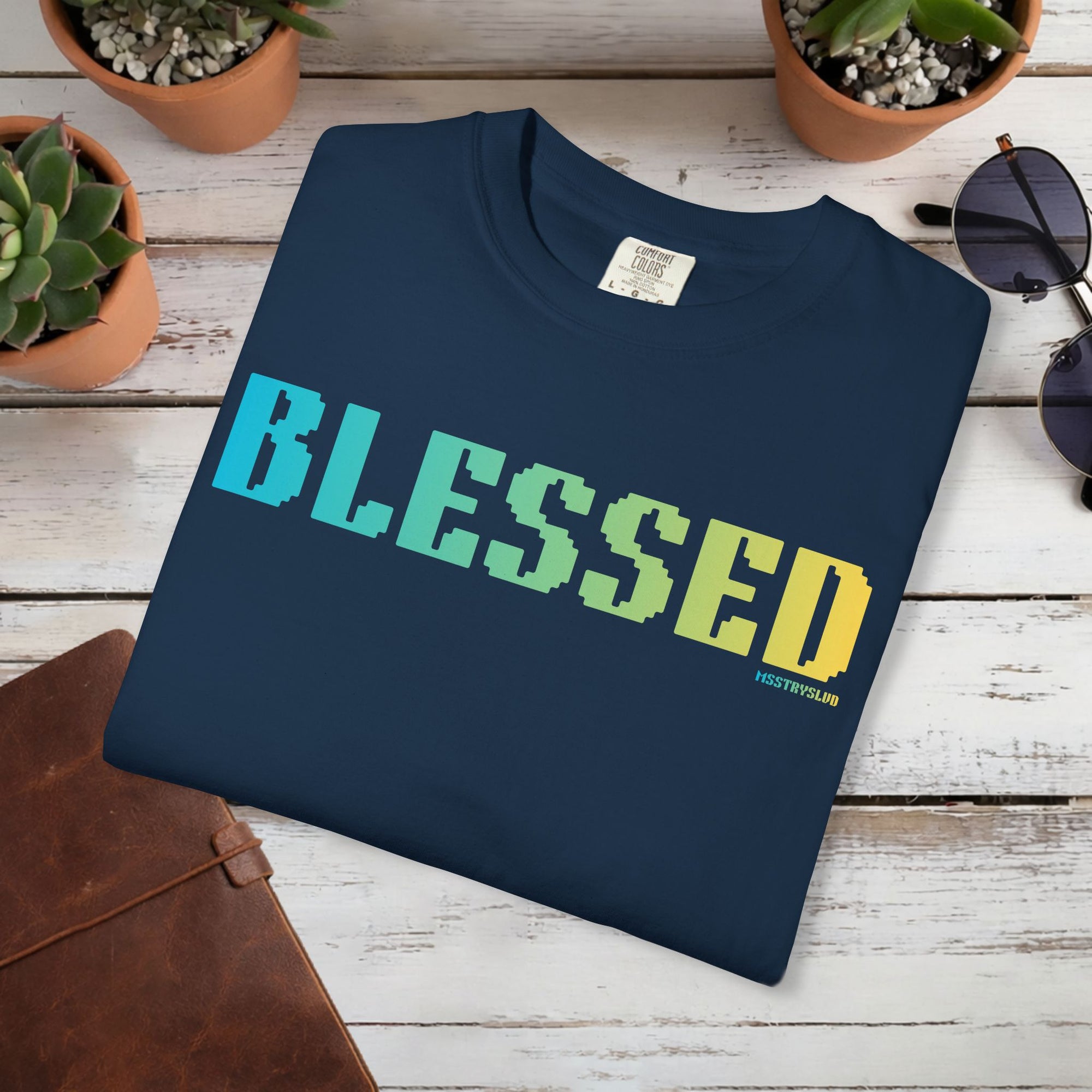 BLESSED Graphic T Shirt Aesthetic Streetwear Tee, Unisex Minimal Typography Shirt, Grateful Pastel Fashion Top