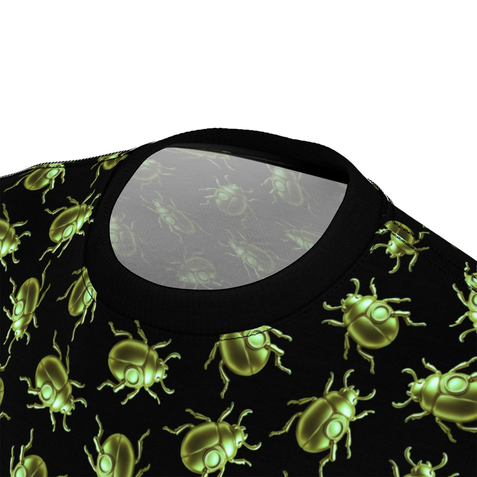 Beetle Neon Green Color Pop All Over Print T Shirt For Men & Women