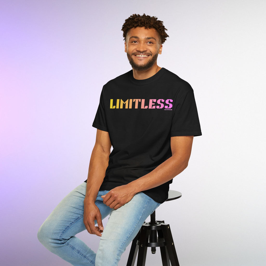 LIMITLESS Graphic T Shirt Aesthetic Streetwear Tee, Unisex Minimal Typography Shirt, Pastel Fashion Top