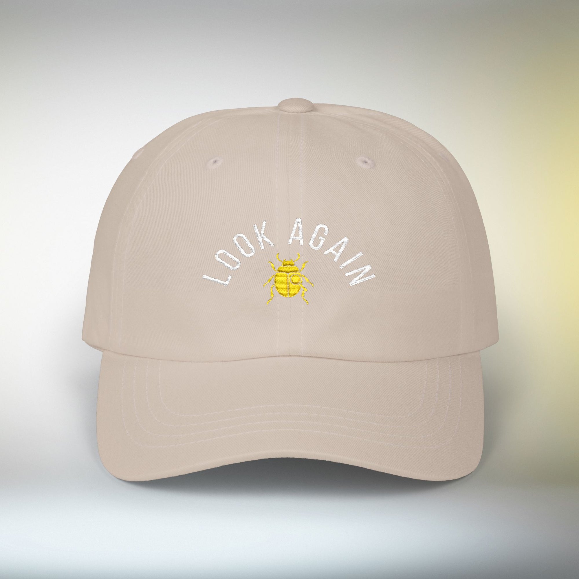Look Again Embroidered Cap | Minimal Beetle Dad Hat, Premium Unisex Embroidery, Subtle Streetwear Hat