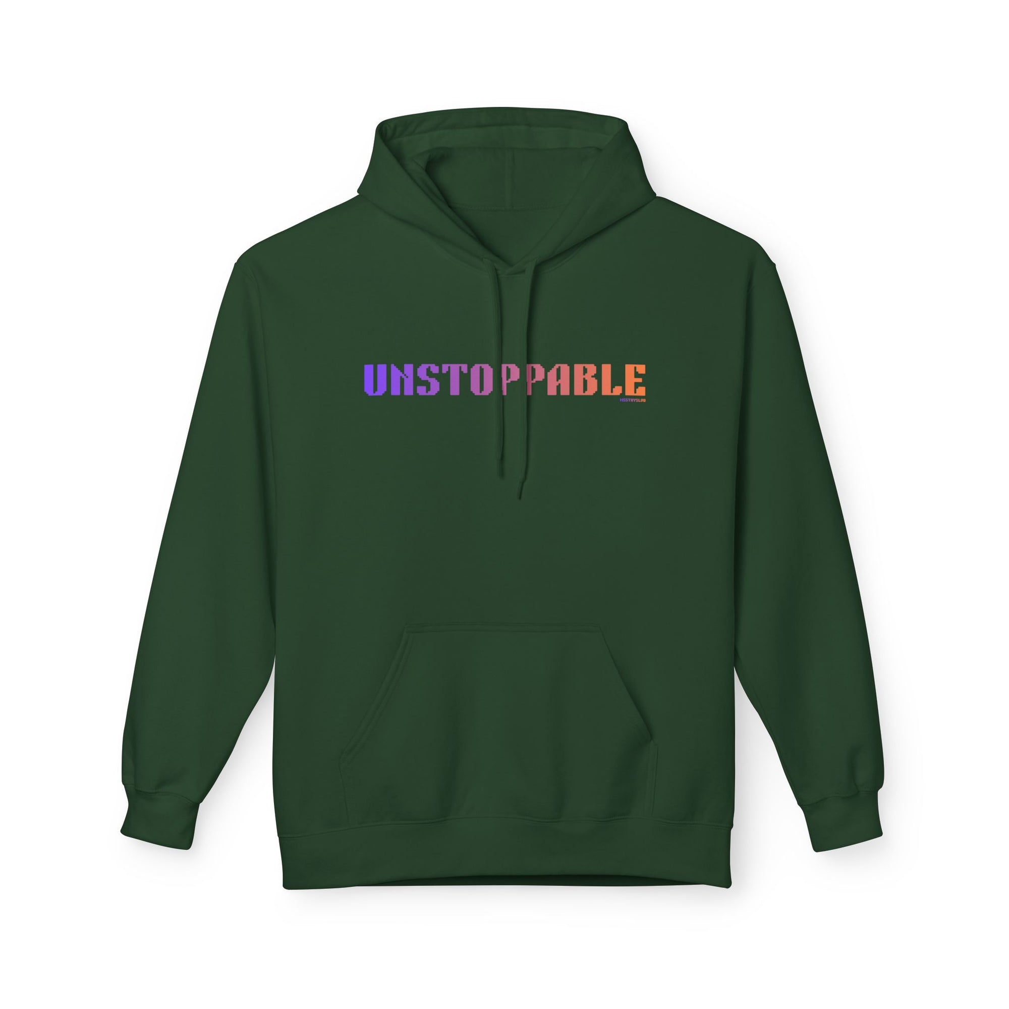 Unstoppable Bold Big Quote Hoodie | Bold Colorful Print Retro Graphic Pullover