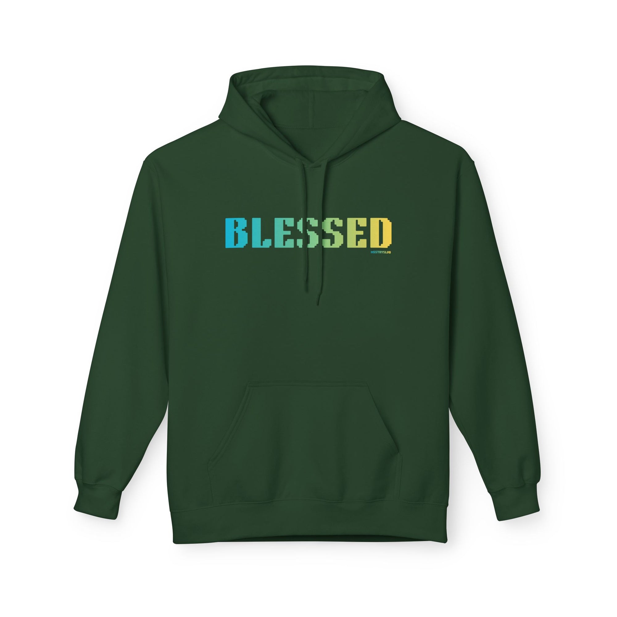 Blessed Big Quote Hoodie | Bold Colorful Print Grateful Retro Graphic Pullover