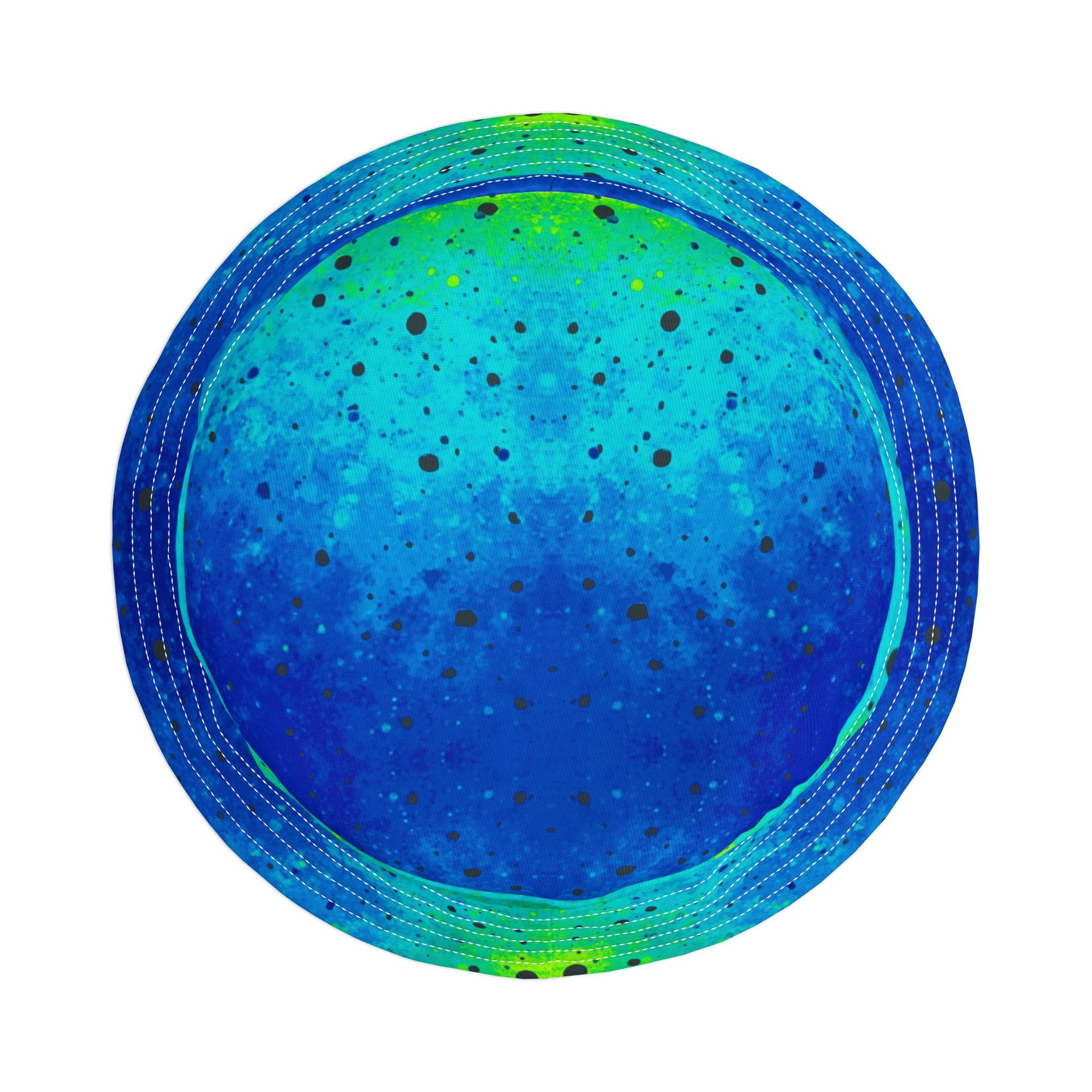 AQUA Color Splash Blue Bucket Hat in Neon Aqua & Teal | Cool Reversible Hat for Summer Festival | Streetwear