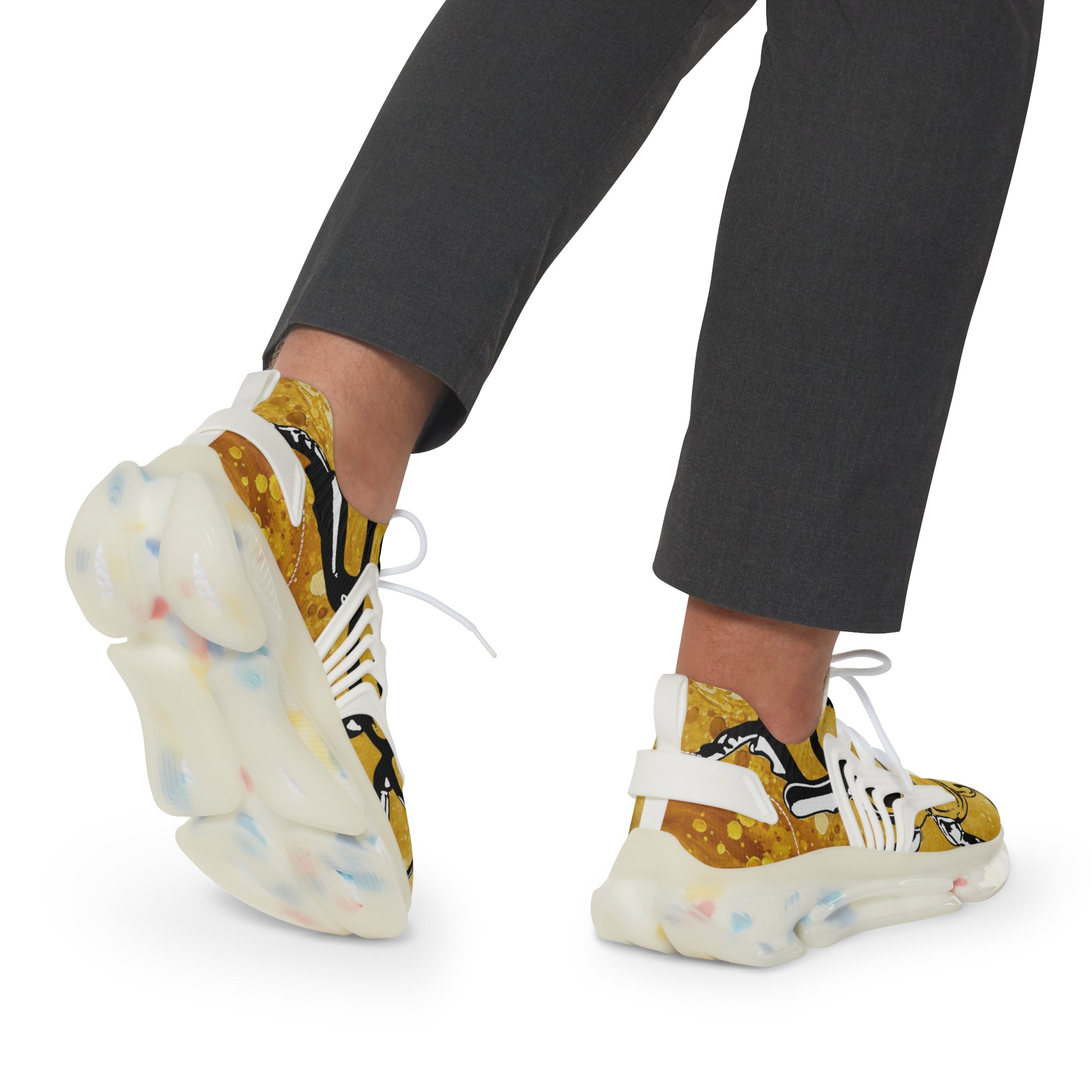 🟡 “GOLD BUGGED OUT V1”  Men's Mesh Sneakers