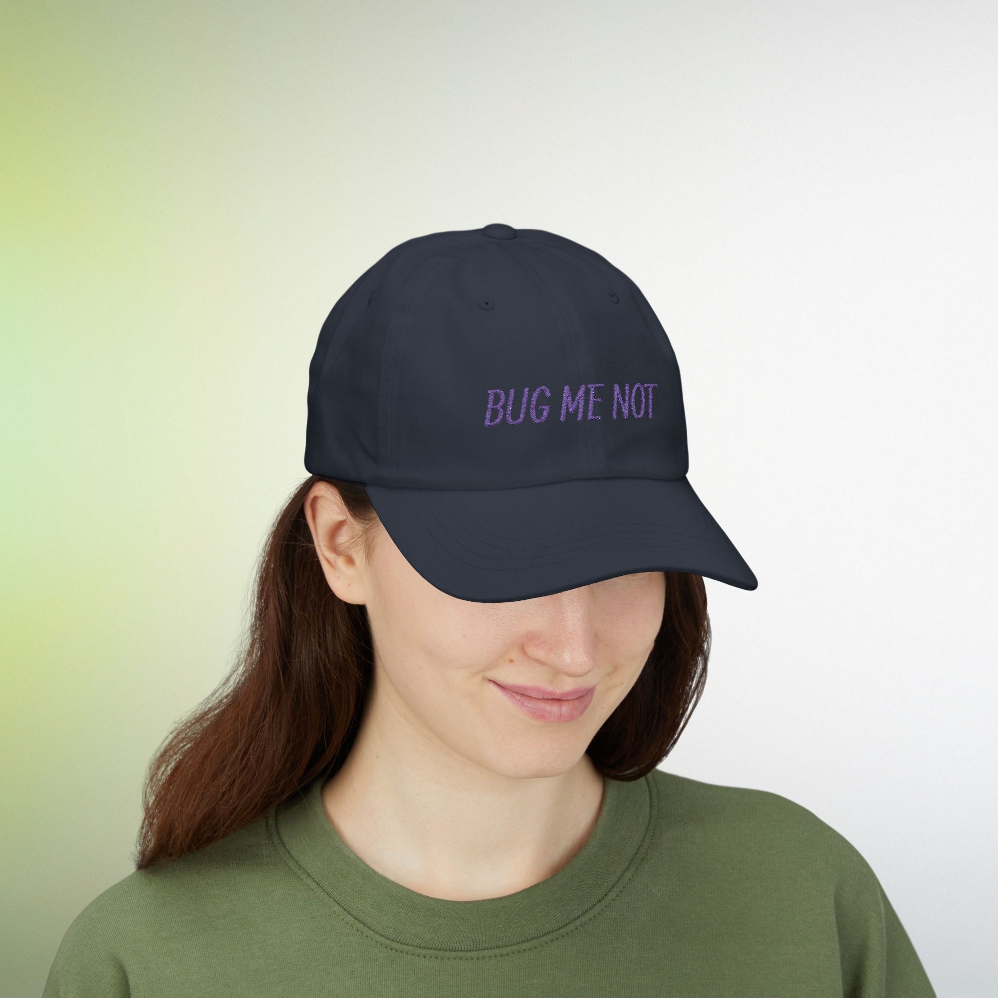 BUG ME NOT Embroidered Cap | Funny Beetle Hat | Minimal Streetwear Dad Cap | Unisex Insect Embroidery Hat