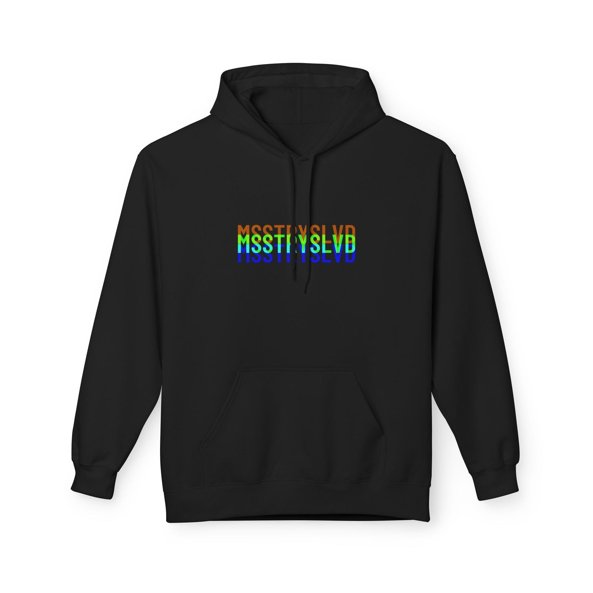Neon Glitch Type Hoodie – Bold Text Typography Lovers Gift Graphic Hoodie