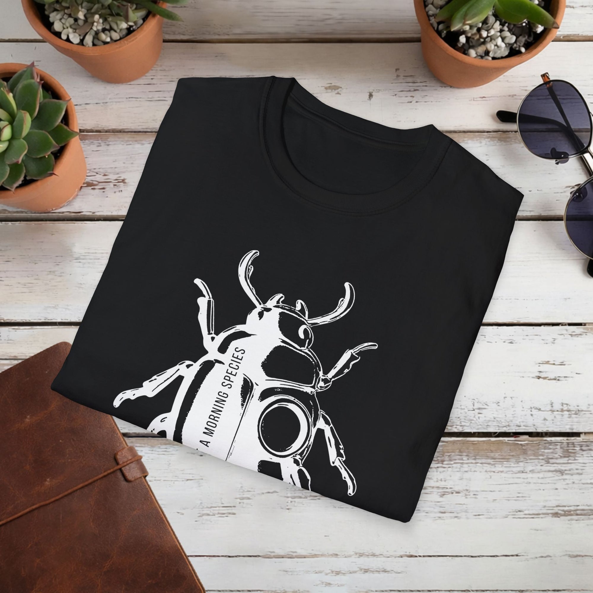 Not a Morning Species T Shirt | Funny Beetle Graphic Tee | Sarcastic Insect Shirt | Minimal Streetwear T-Shirt | Unisex Tee