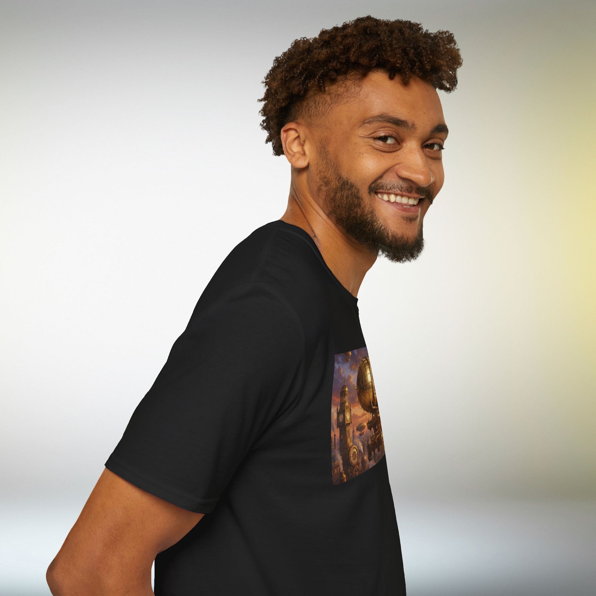 Steampunk Airship T-Shirt | Fantasy Vintage Flying Machine Graphic Tee Retro