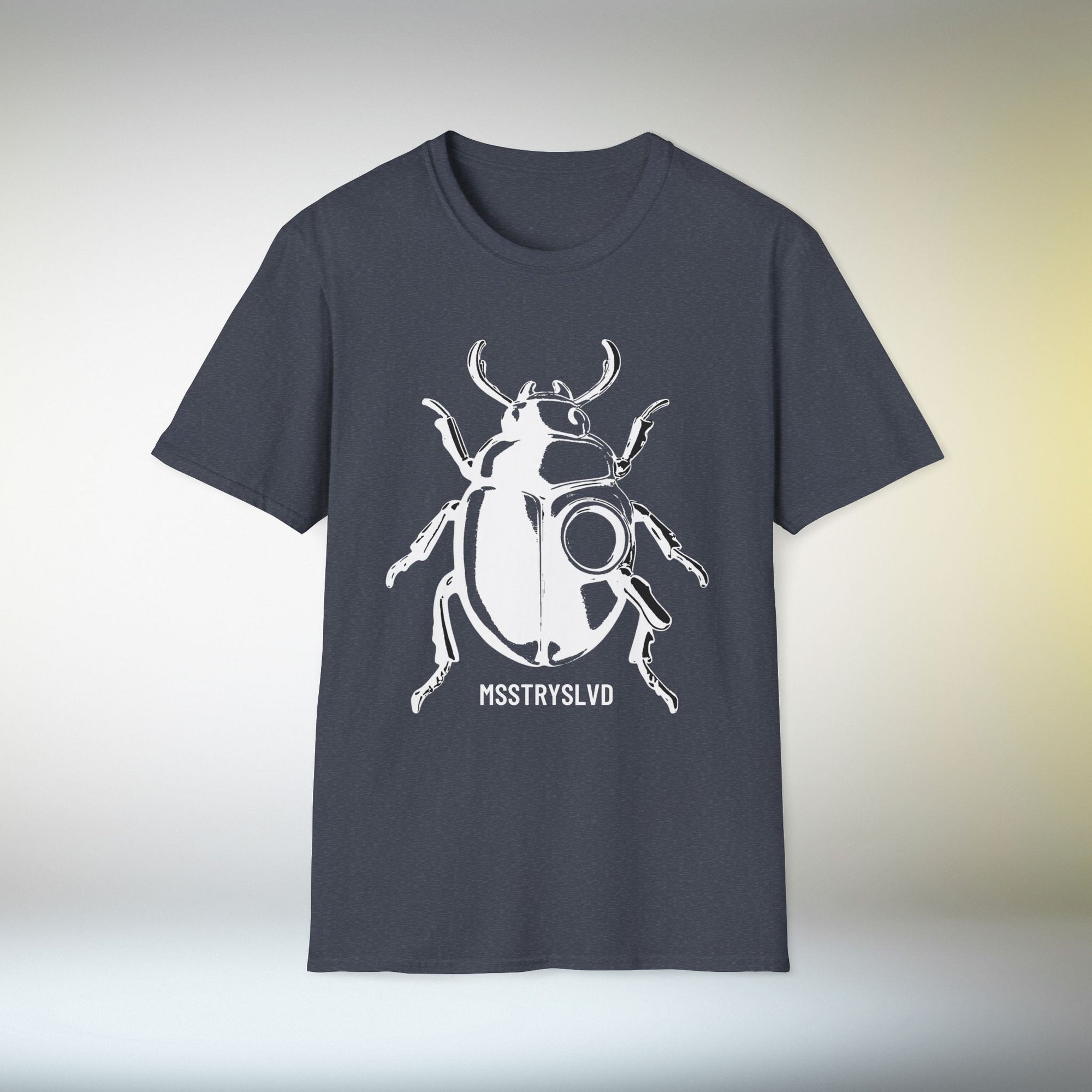 Beetle Graphic T-Shirt – Minimalist Insect Shirt, Nature-Inspired Unisex Tee, Entomology Gift, Aesthetic Bug Design White Graphic