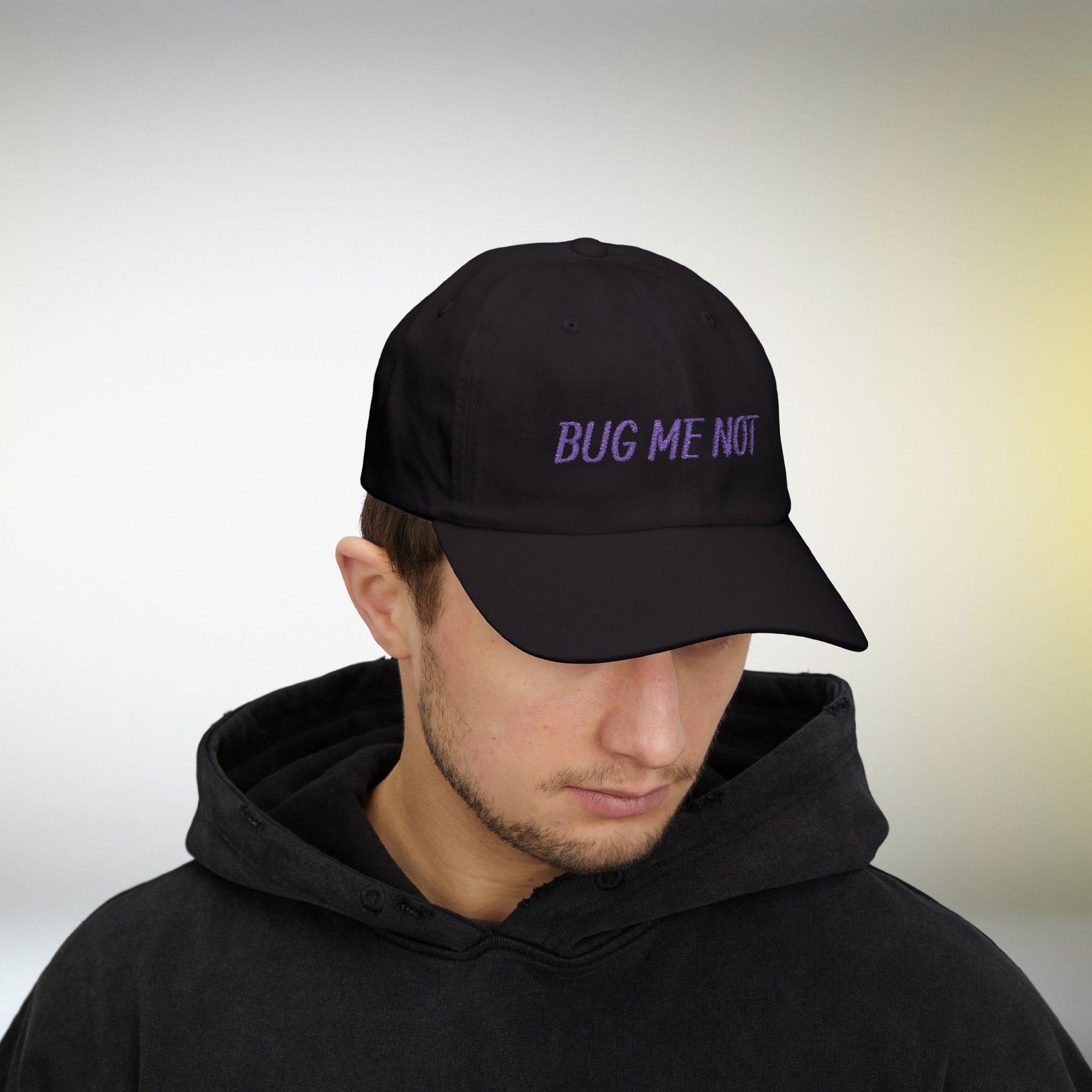 BUG ME NOT Embroidered Cap | Funny Beetle Hat | Minimal Streetwear Dad Cap | Unisex Insect Embroidery Hat